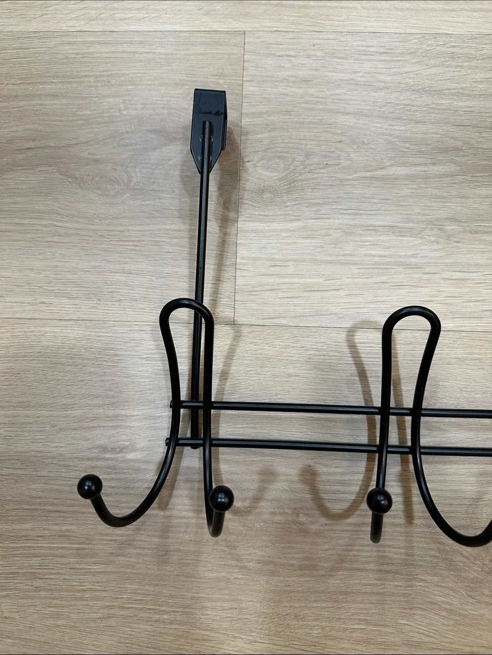 Over-the-Door 12-Hook Metal Wall Rack - Black